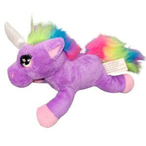 Smilemakers Purple Unicorn Plush Rainbow Mane & Tail Stuffed Animal 6 Inches